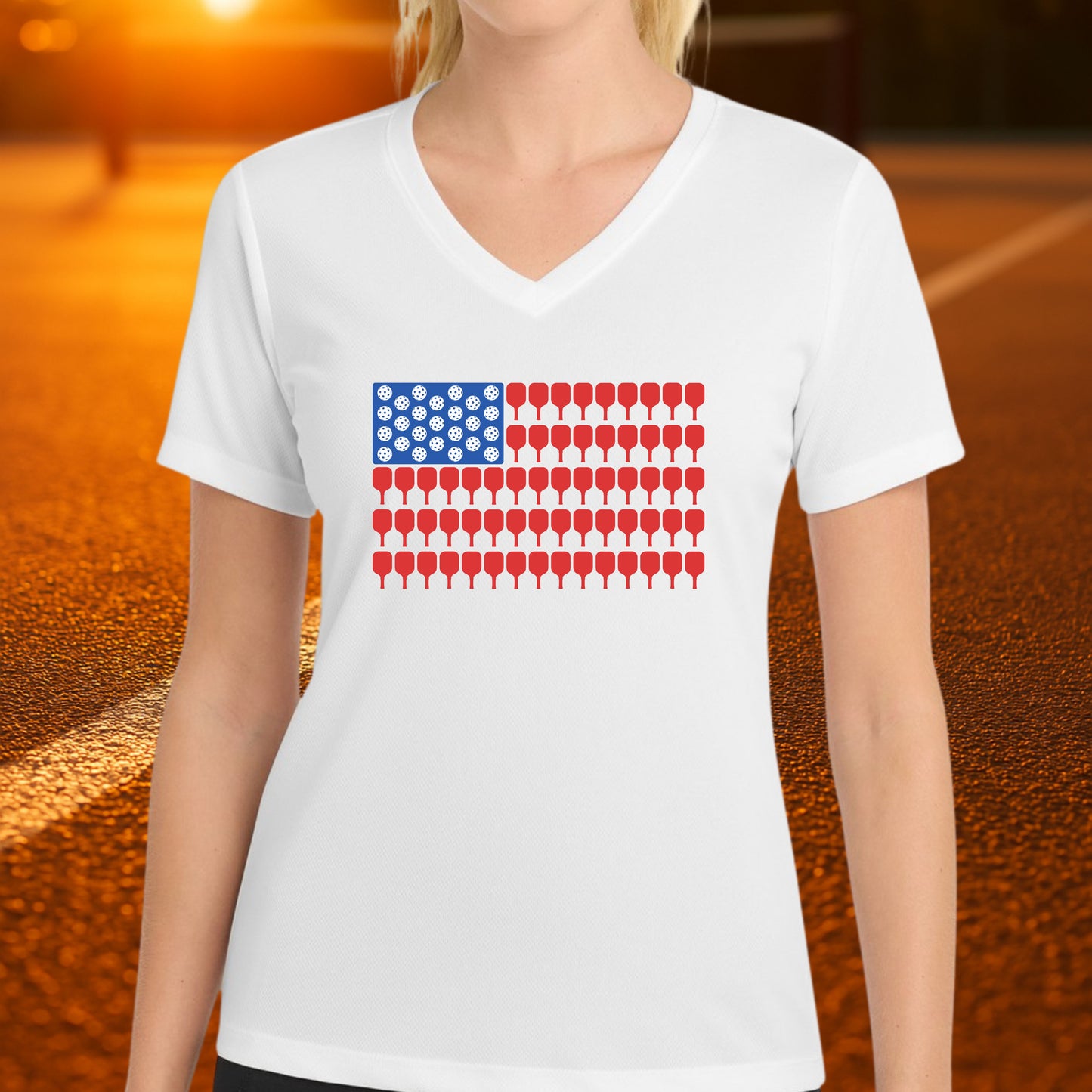 Women's Moisture-Wicking Mesh V-Neck Tee