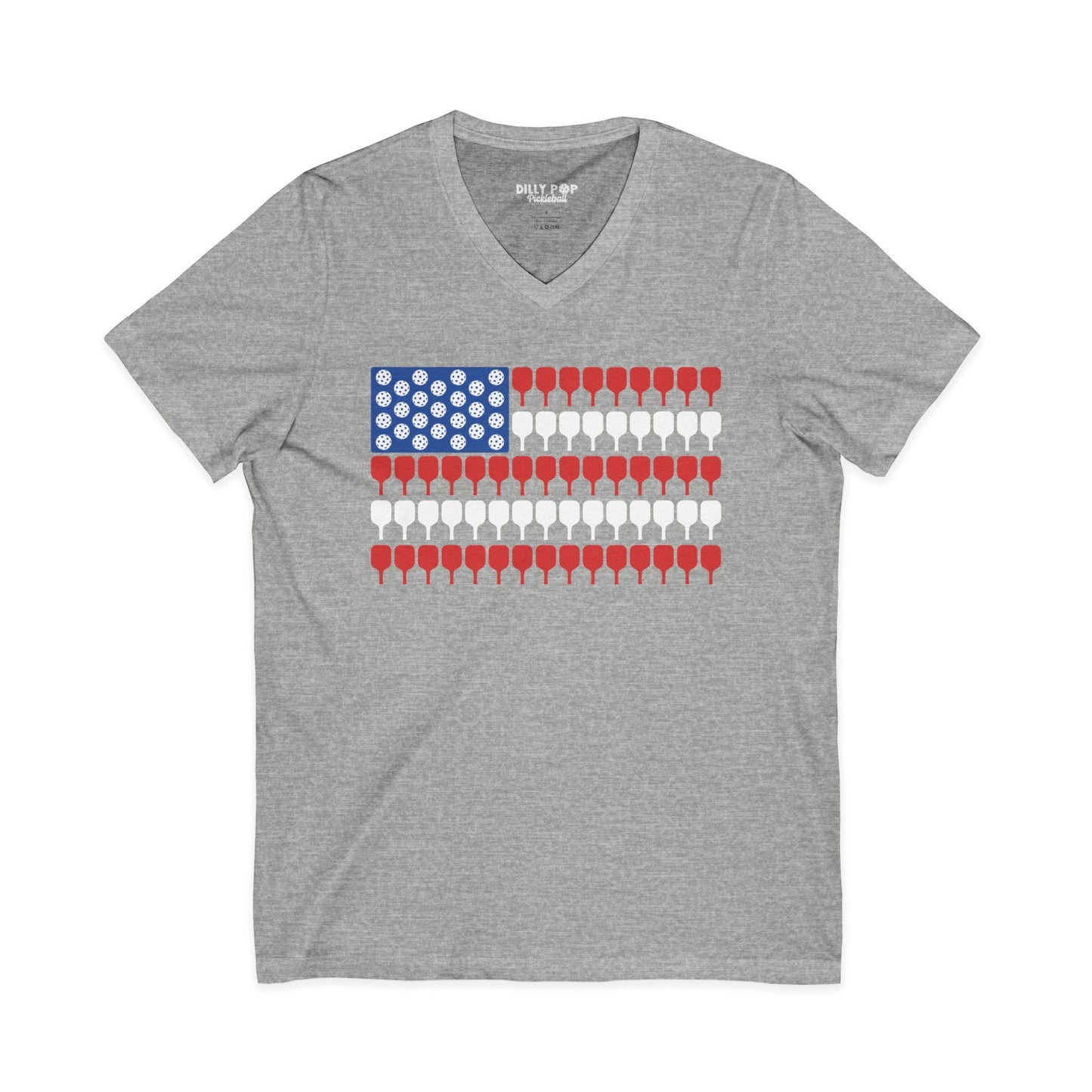 American Pickleball Flag Unisex V-Neck Tee