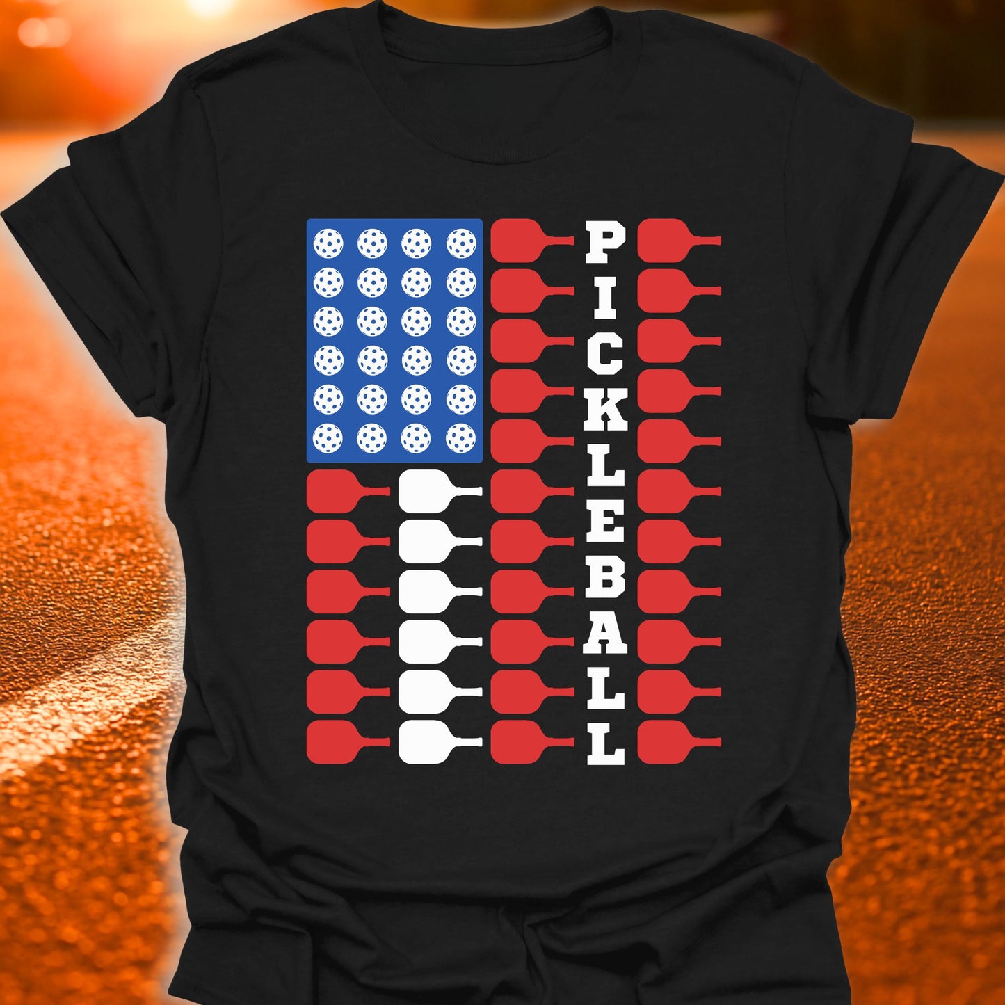 American Pickleball Flag T-Shirt