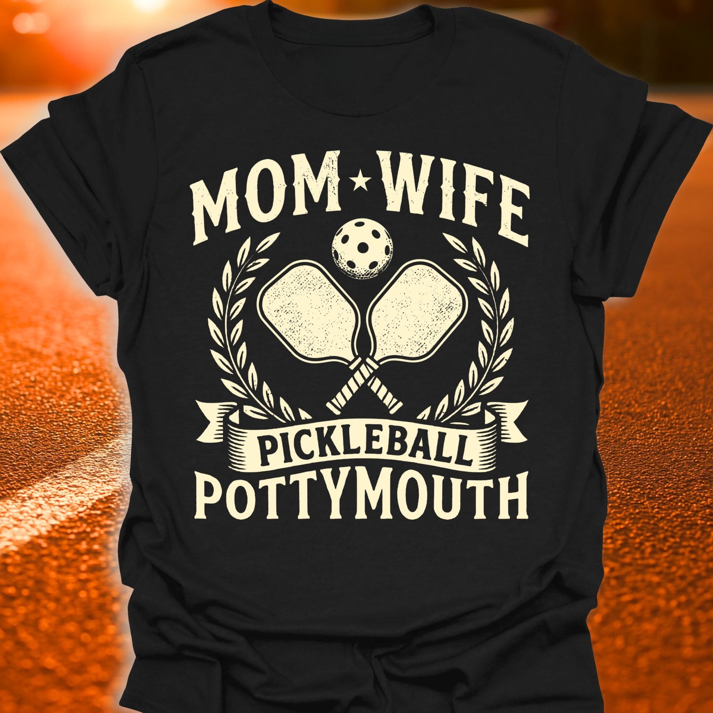 Mom, Wife, Pottymouth Vintage Pickleball T-Shirt