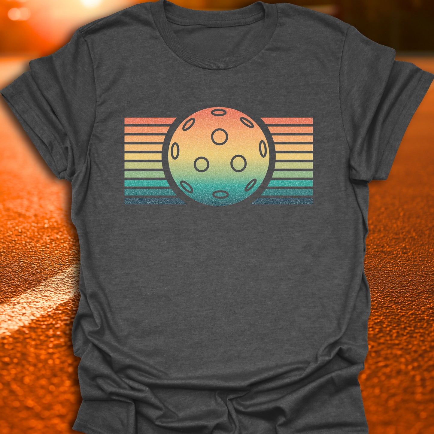 Retro Sunset Pickleball T-Shirt