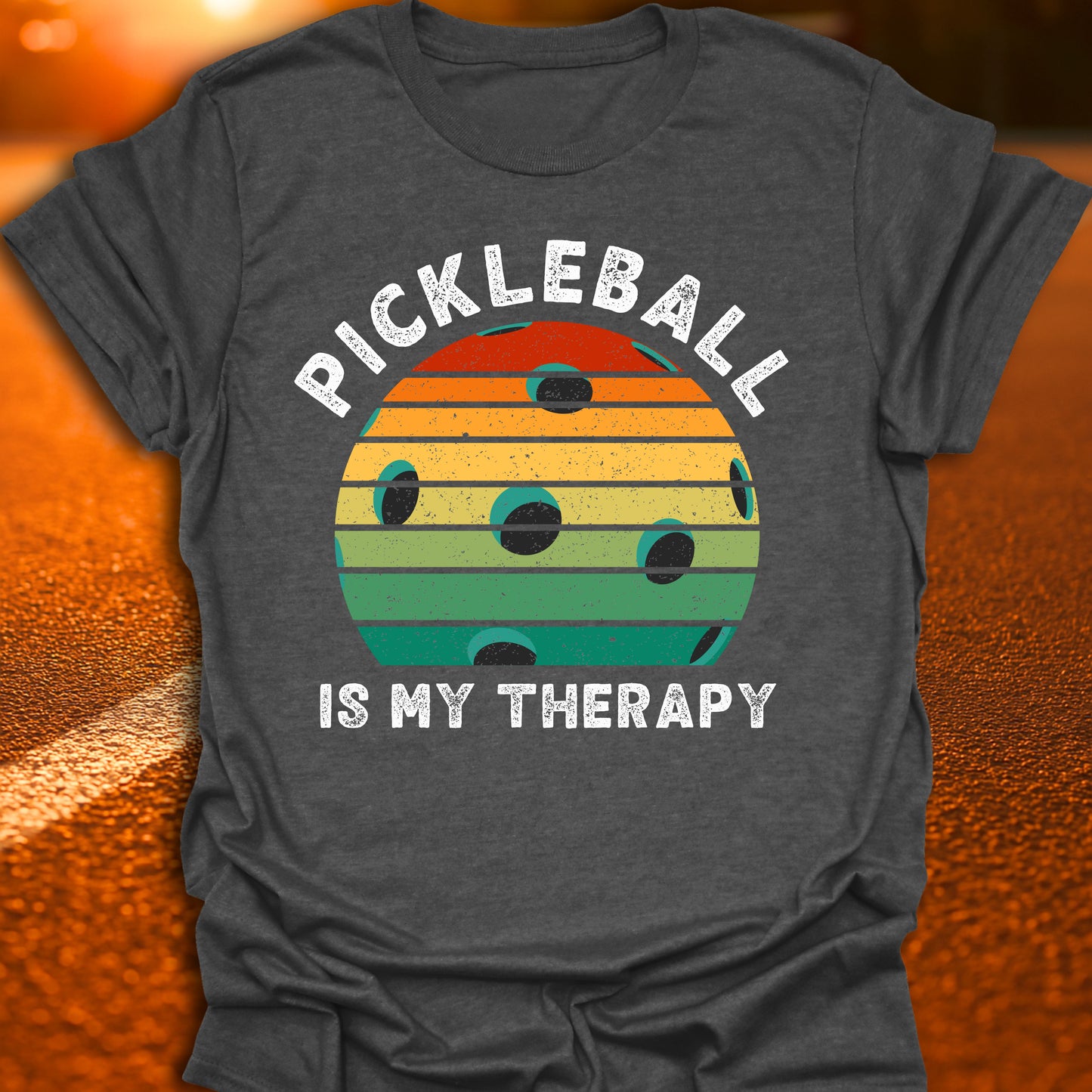 Pickleball Is My Therapy Sunset T-Shirt
