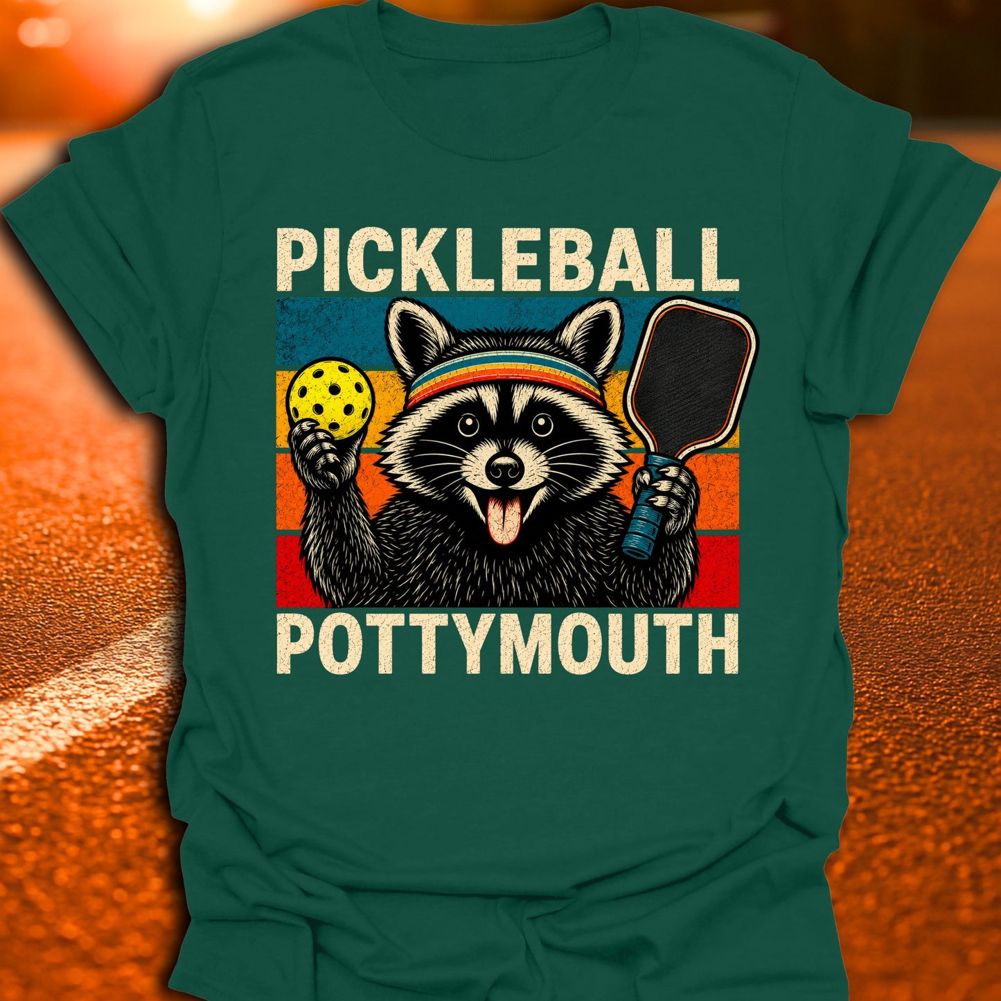 Pickleball Pottymouth Raccoon T-Shirt