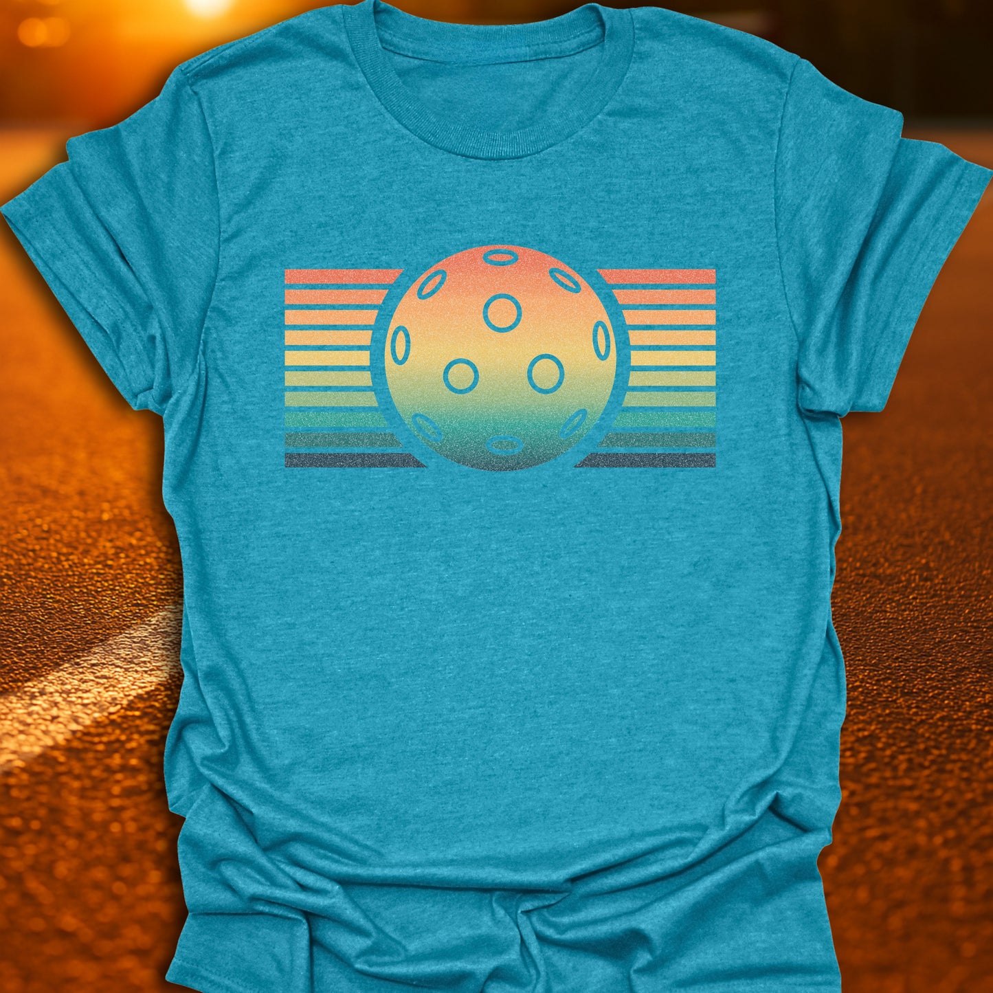 Retro Sunset Pickleball T-Shirt