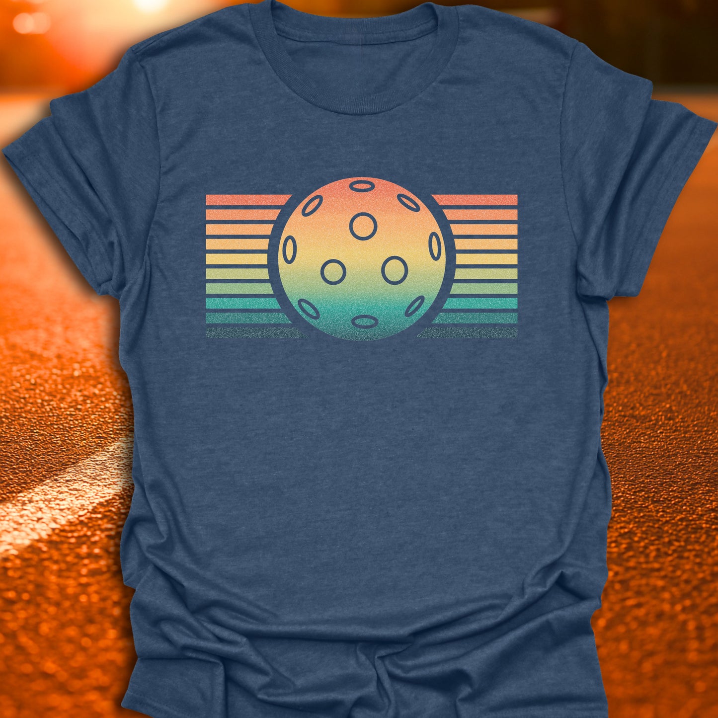 Retro Sunset Pickleball T-Shirt