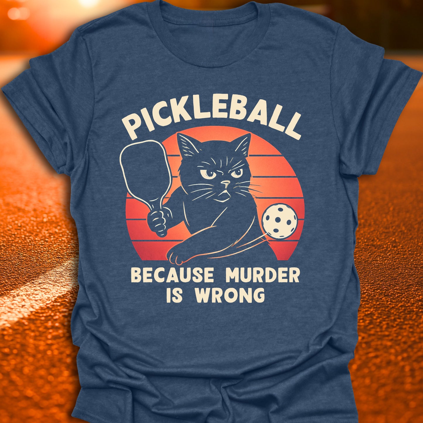Murder Is Wrong Cat Pickleball T-Shirt