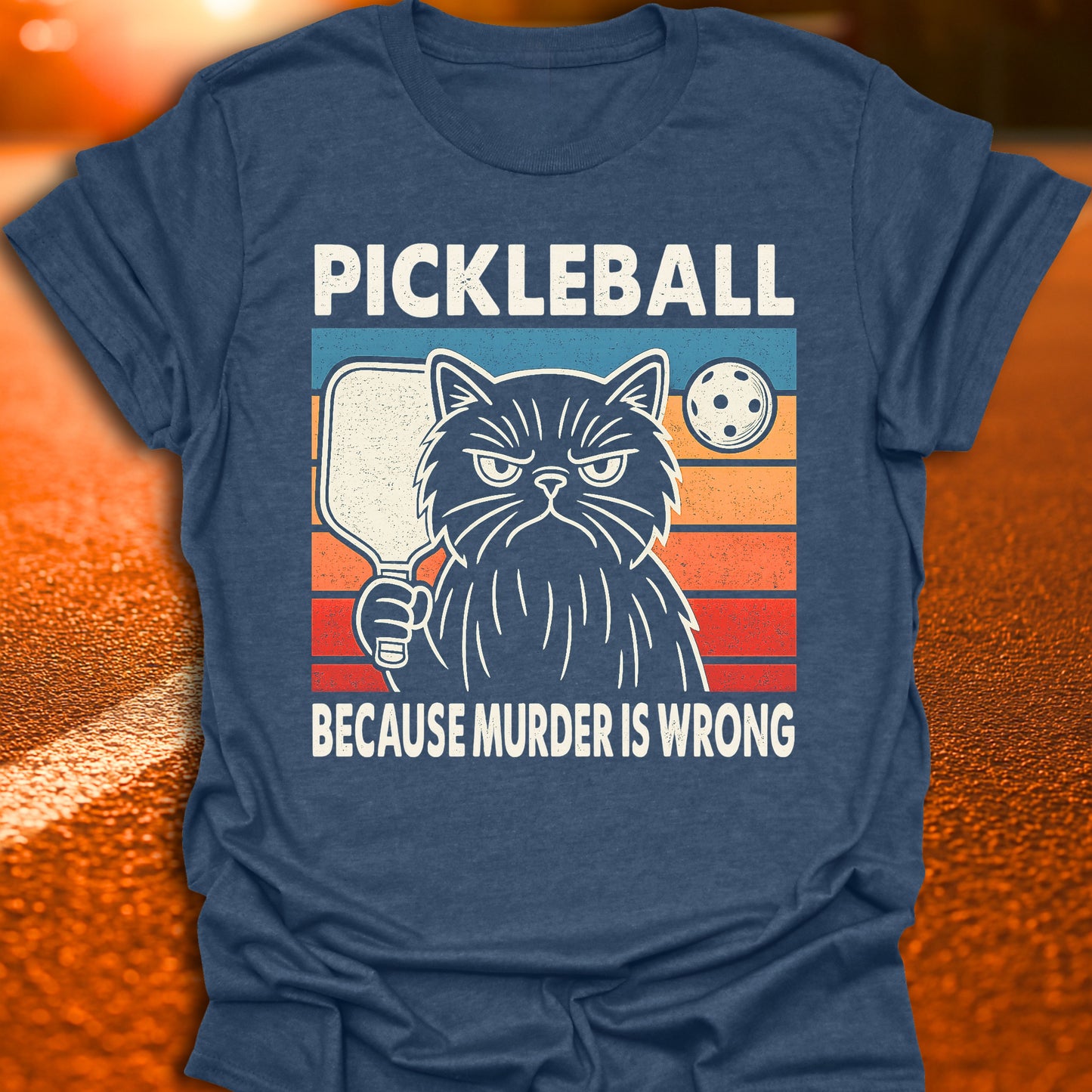 Murder Is Wrong Cat Pickleball T-Shirt