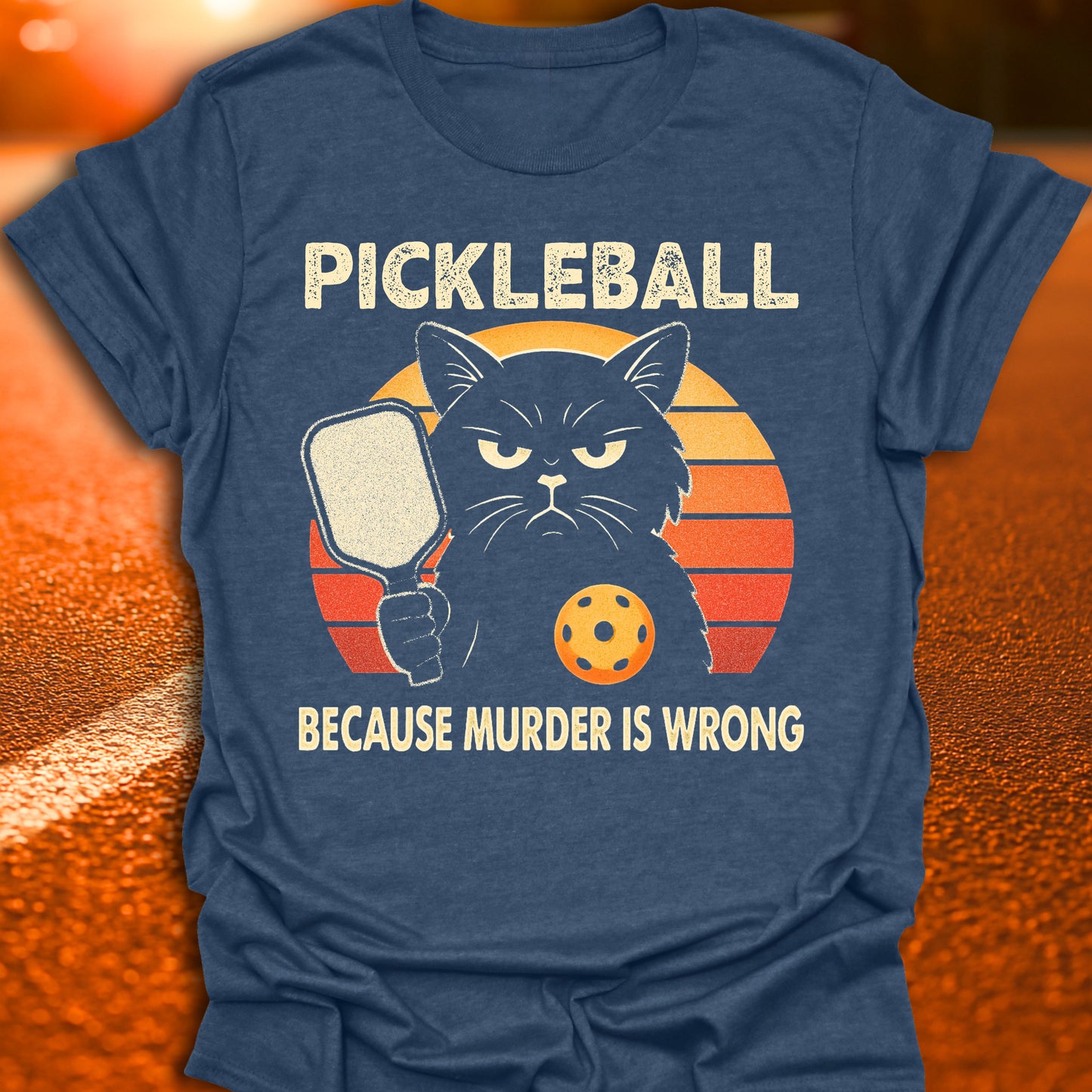 Murder Is Wrong Cat Pickleball T-Shirt