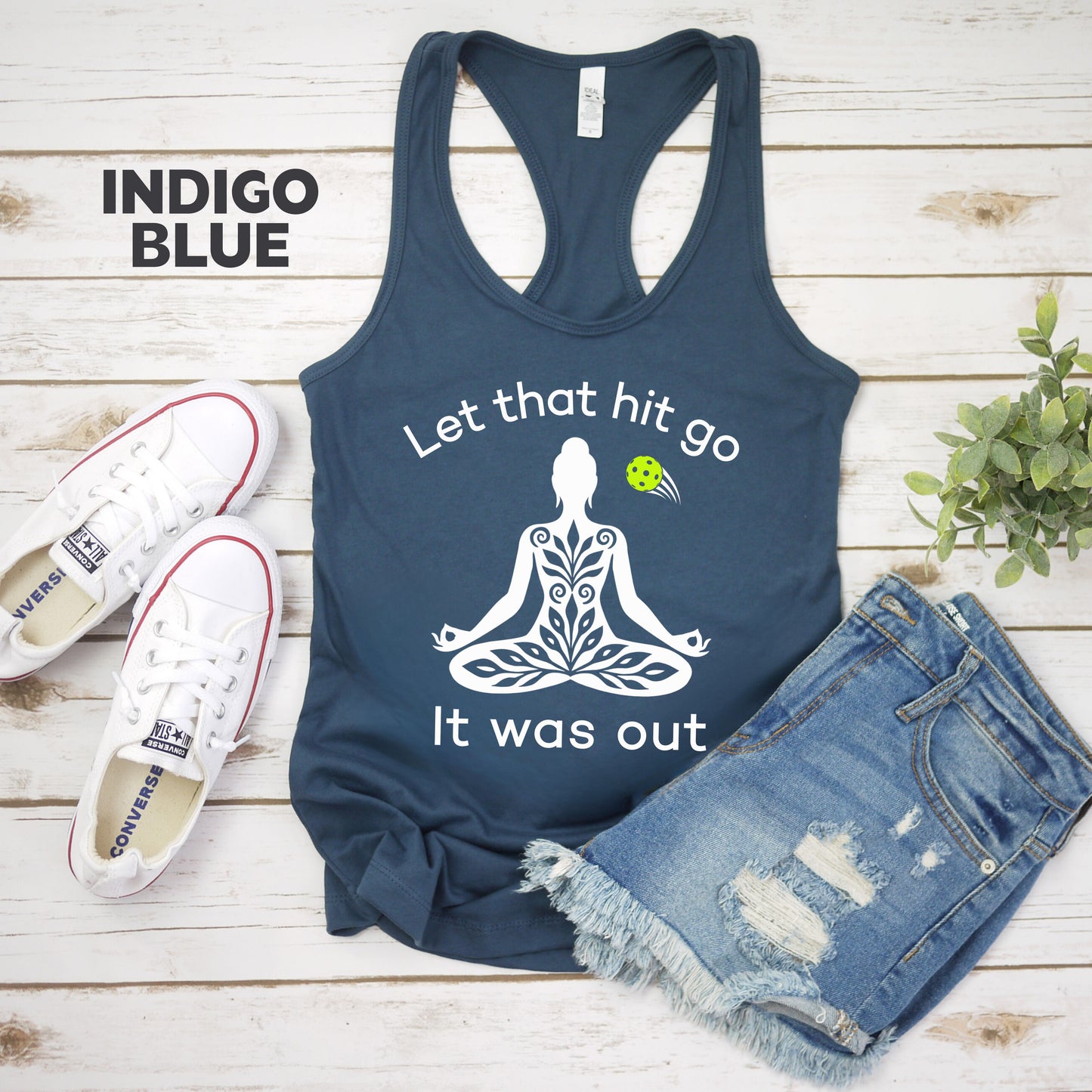Let That Hit Go Pickleball Racerback Tank