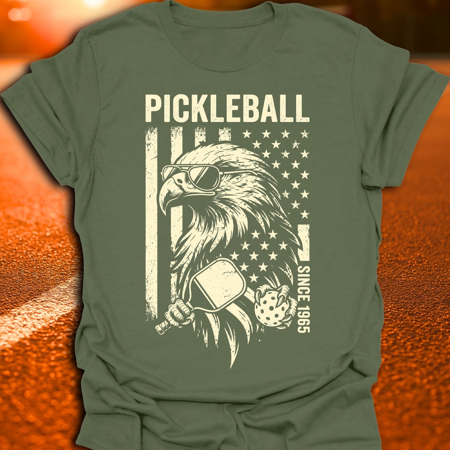 American Flag Eagle Pickleball T-Shirt