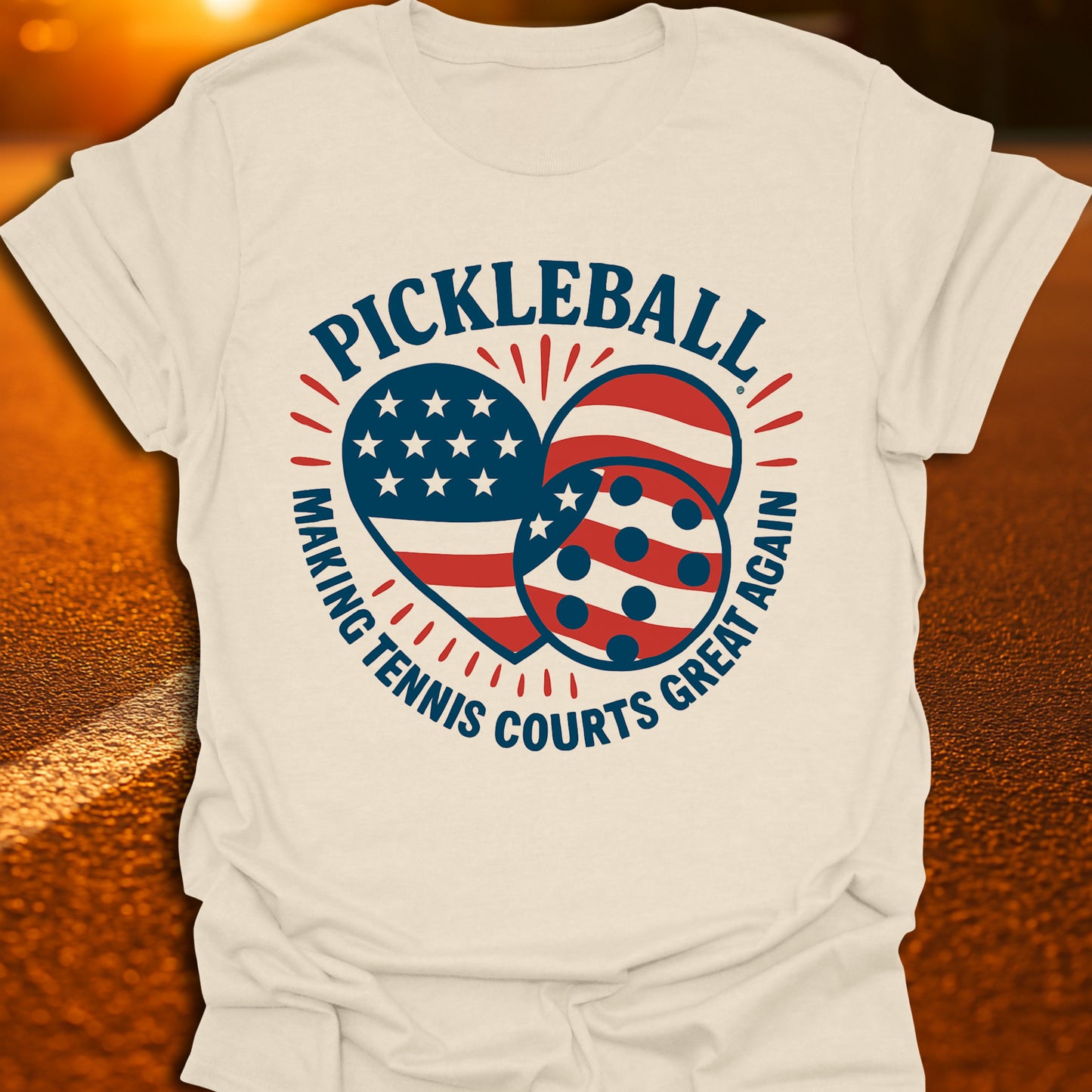 Making Tennis Courts Great Again Heart Flag T-Shirt