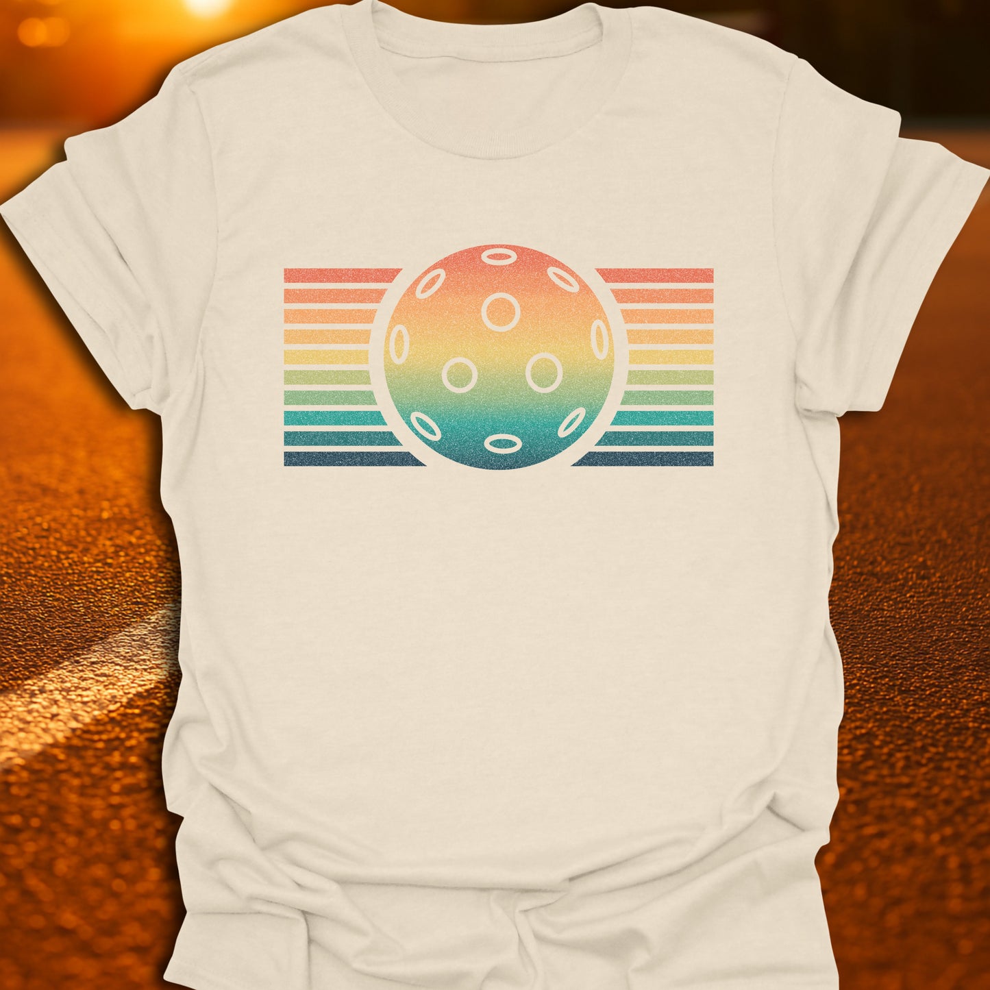 Retro Sunset Pickleball T-Shirt
