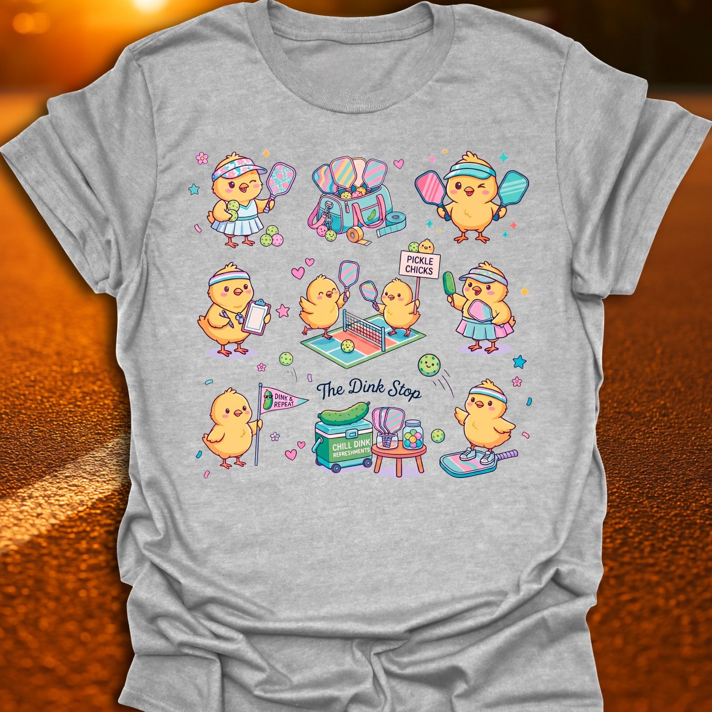 Pickle Chicks Kawaii Pickleball T-Shirt