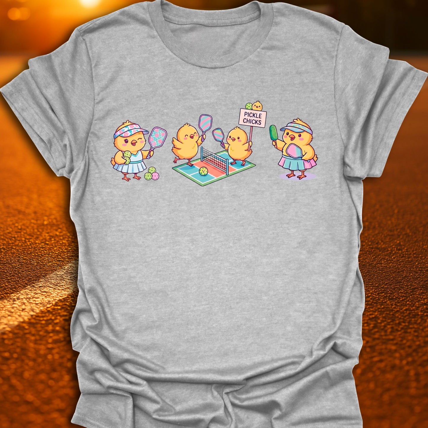 Pickle Chicks Kawaii Pickleball T-Shirt