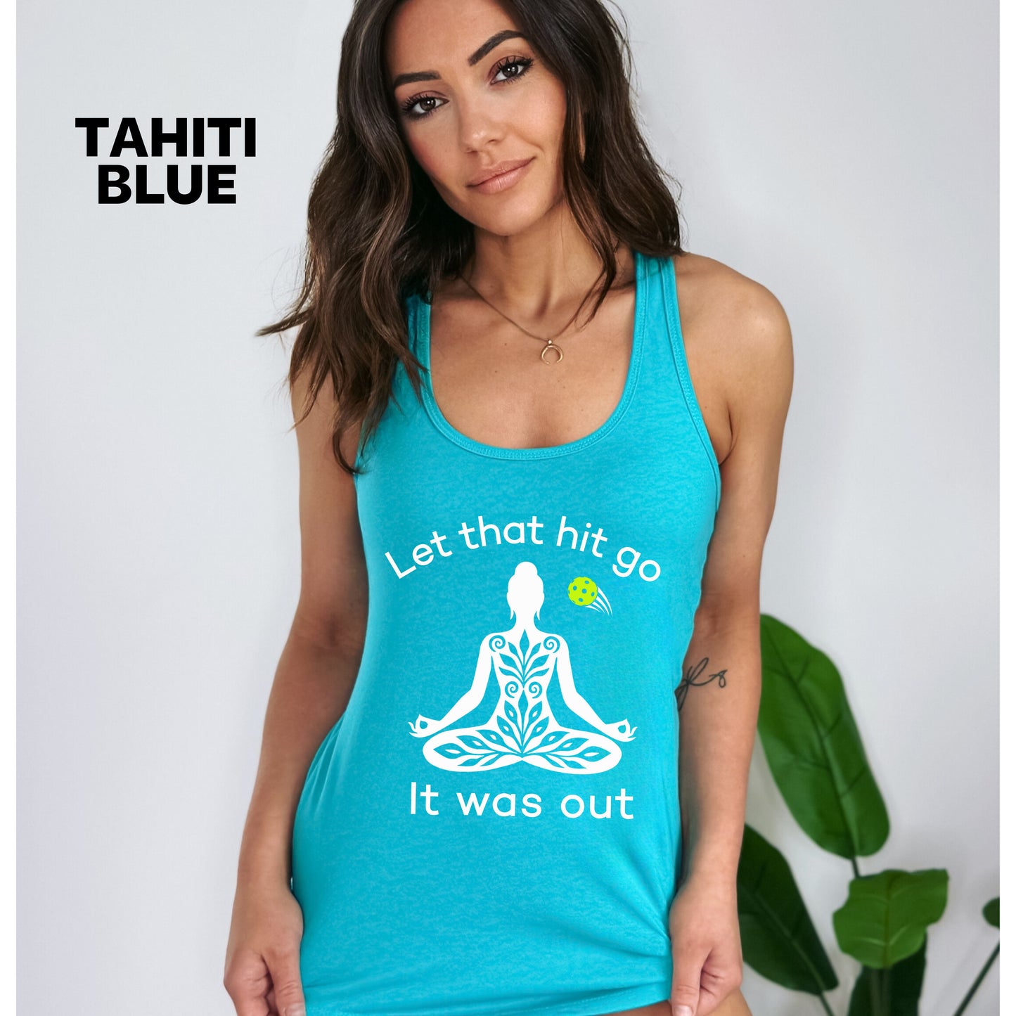 Let That Hit Go Pickleball Racerback Tank