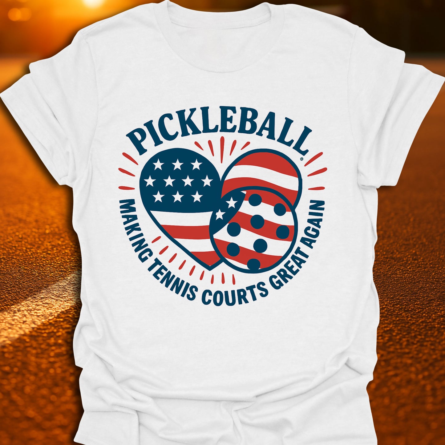 Making Tennis Courts Great Again Heart Flag T-Shirt