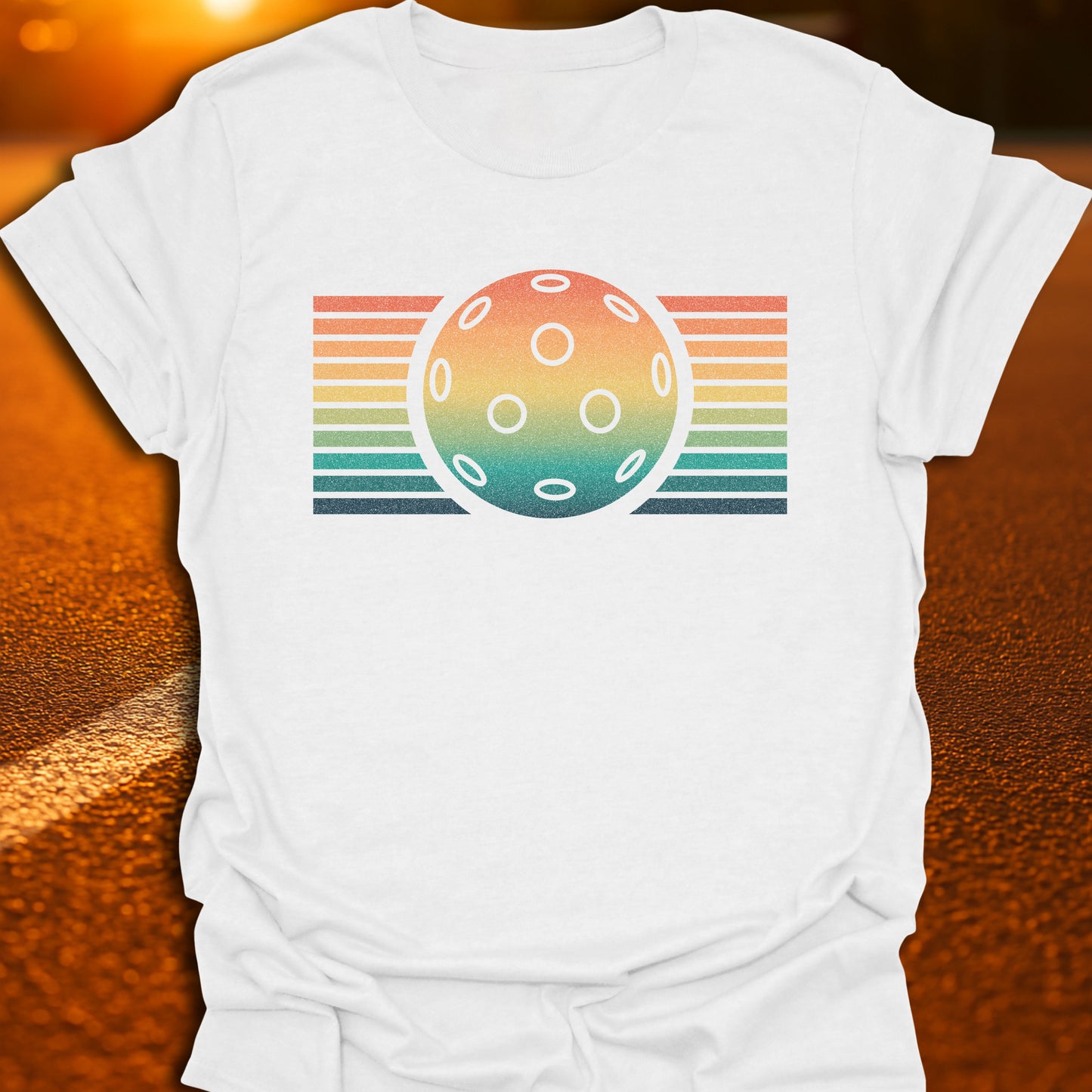Retro Sunset Pickleball T-Shirt