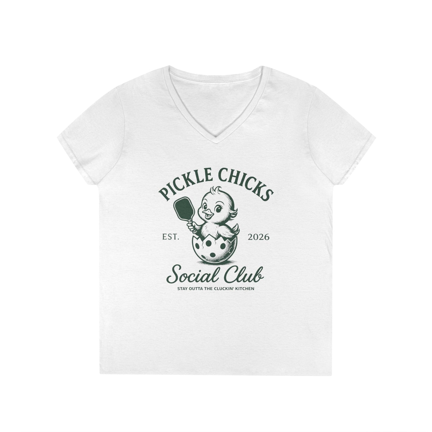 Pickle Chicks Social Club Ladies' V-Neck T-Shirt