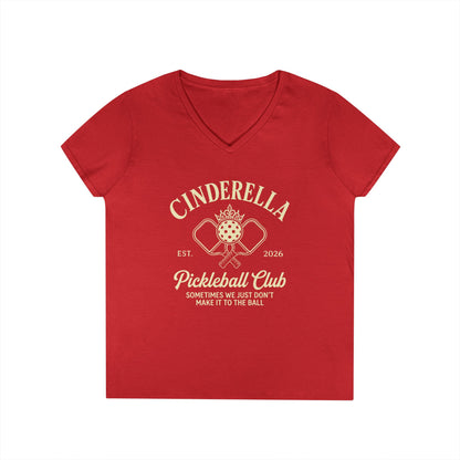 Cinderella Pickleball Club Ladies' V-Neck T-Shirt