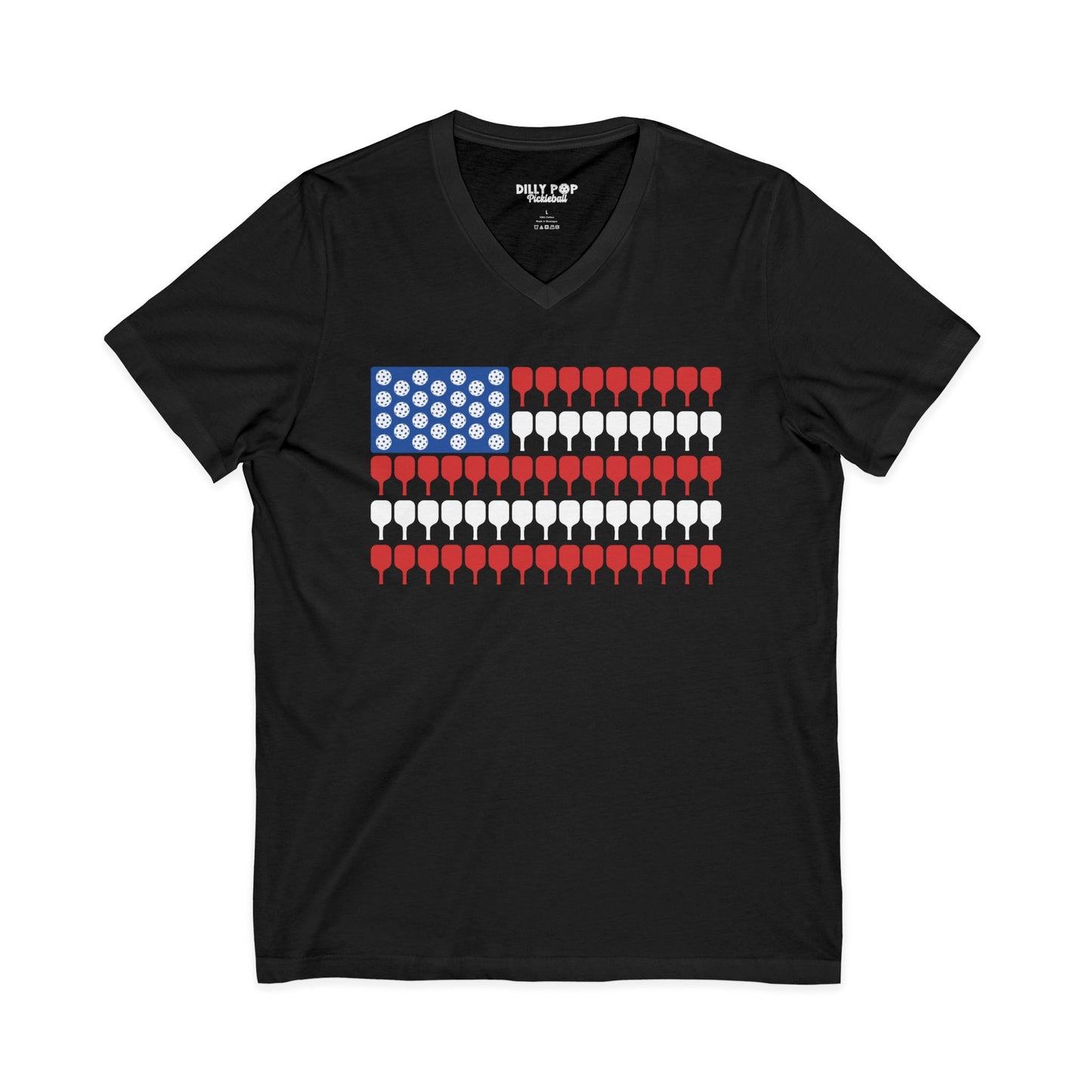 American Pickleball Flag Unisex V-Neck Tee