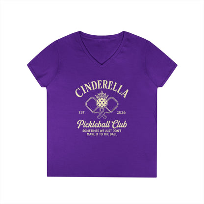 Cinderella Pickleball Club Ladies' V-Neck T-Shirt