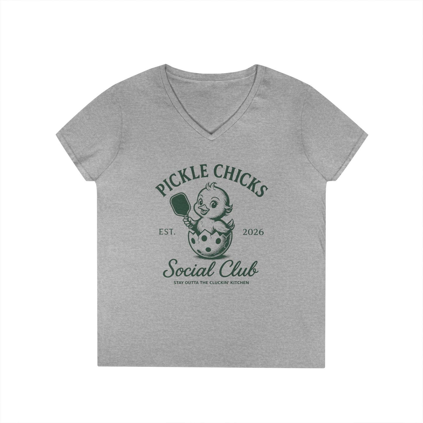 Pickle Chicks Social Club Ladies' V-Neck T-Shirt