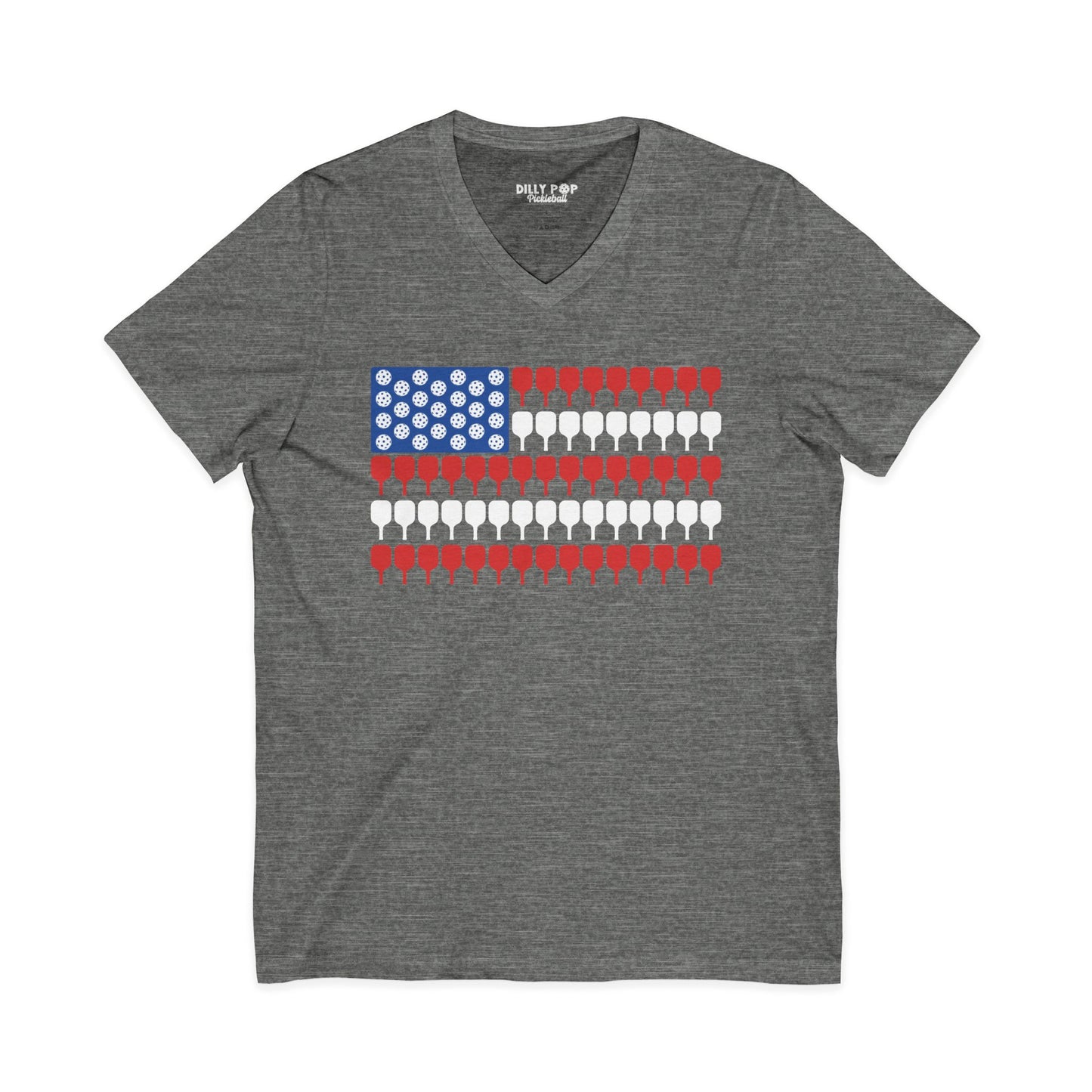 American Pickleball Flag Unisex V-Neck Tee
