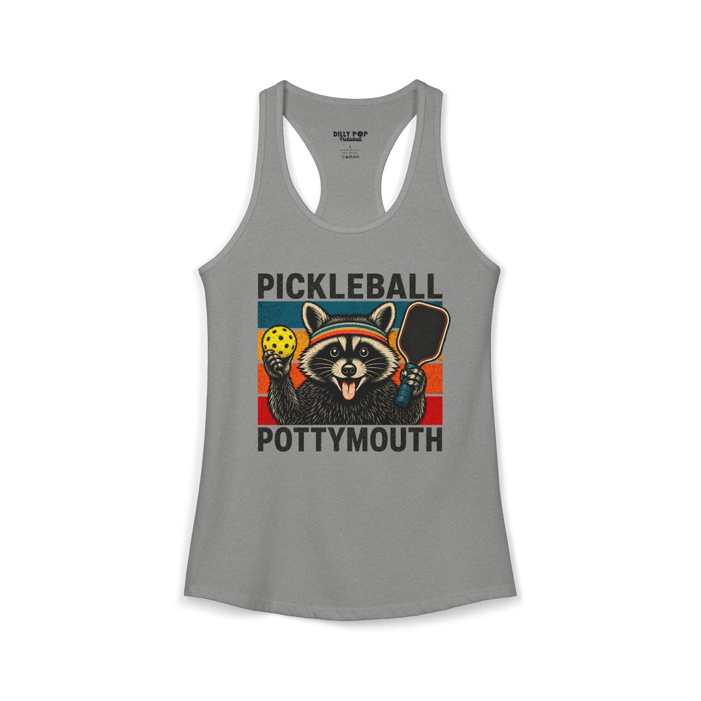 Pickleball Pottymouth Raccoon Racerback Tank