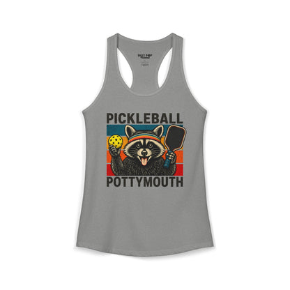 Pickleball Pottymouth Raccoon Racerback Tank