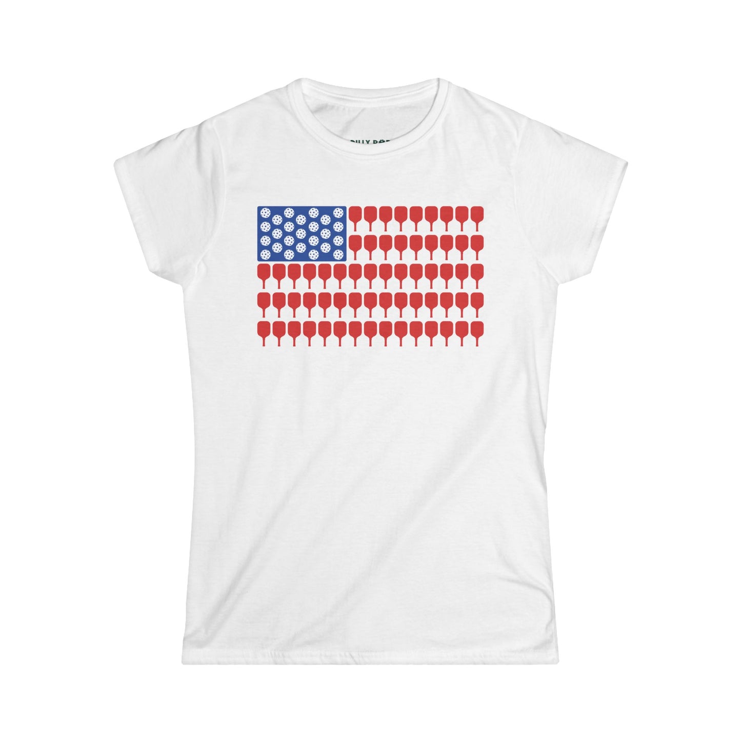 American Pickleball Flag Women's Softstyle Tee