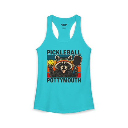 Pickleball Pottymouth Raccoon Racerback Tank