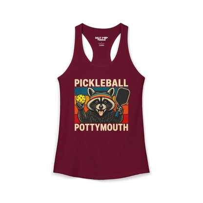Pickleball Pottymouth Raccoon Racerback Tank