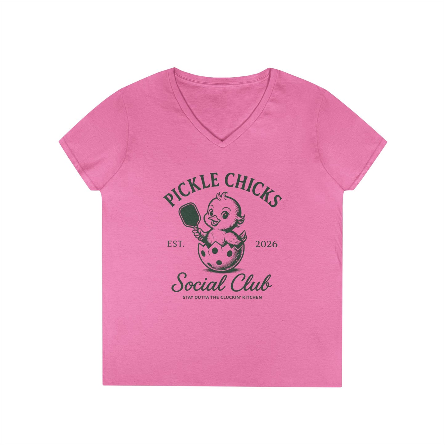 Pickle Chicks Social Club Ladies' V-Neck T-Shirt