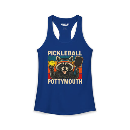 Pickleball Pottymouth Raccoon Racerback Tank