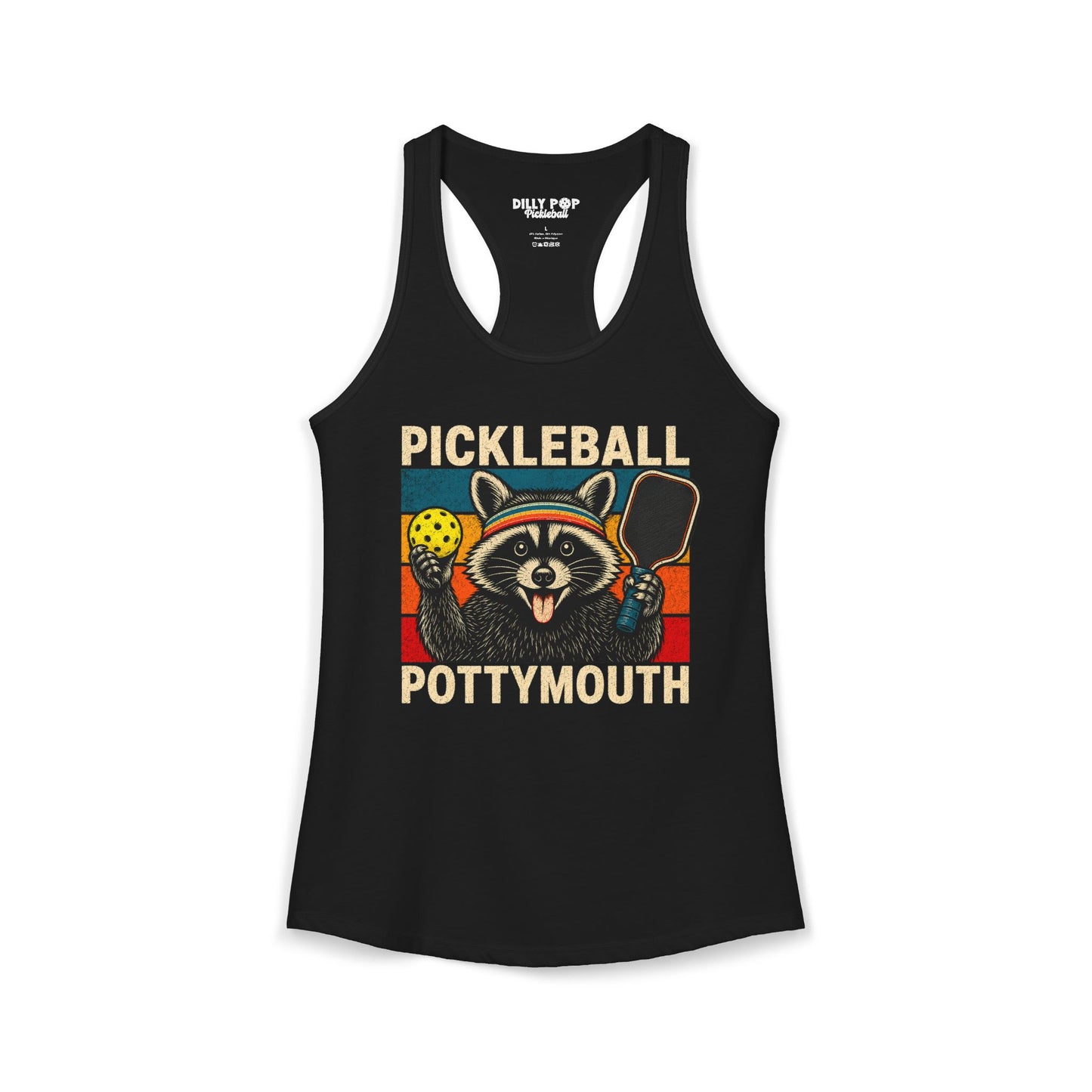 Pickleball Pottymouth Raccoon Racerback Tank