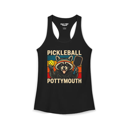 Pickleball Pottymouth Raccoon Racerback Tank