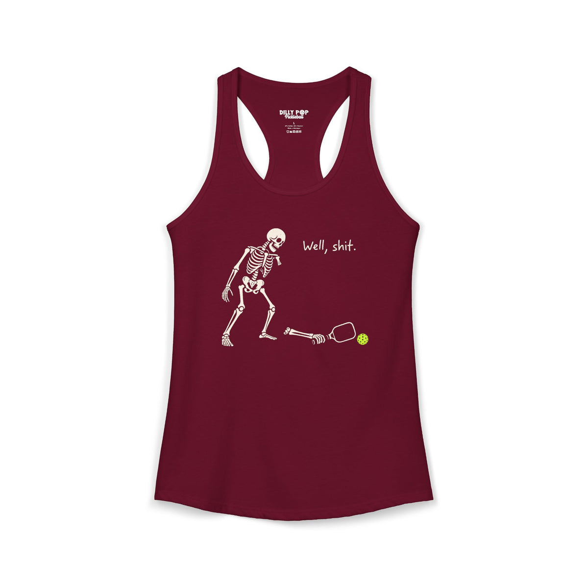 Well Shit Skeleton Pickleball Racerback Women's Tank