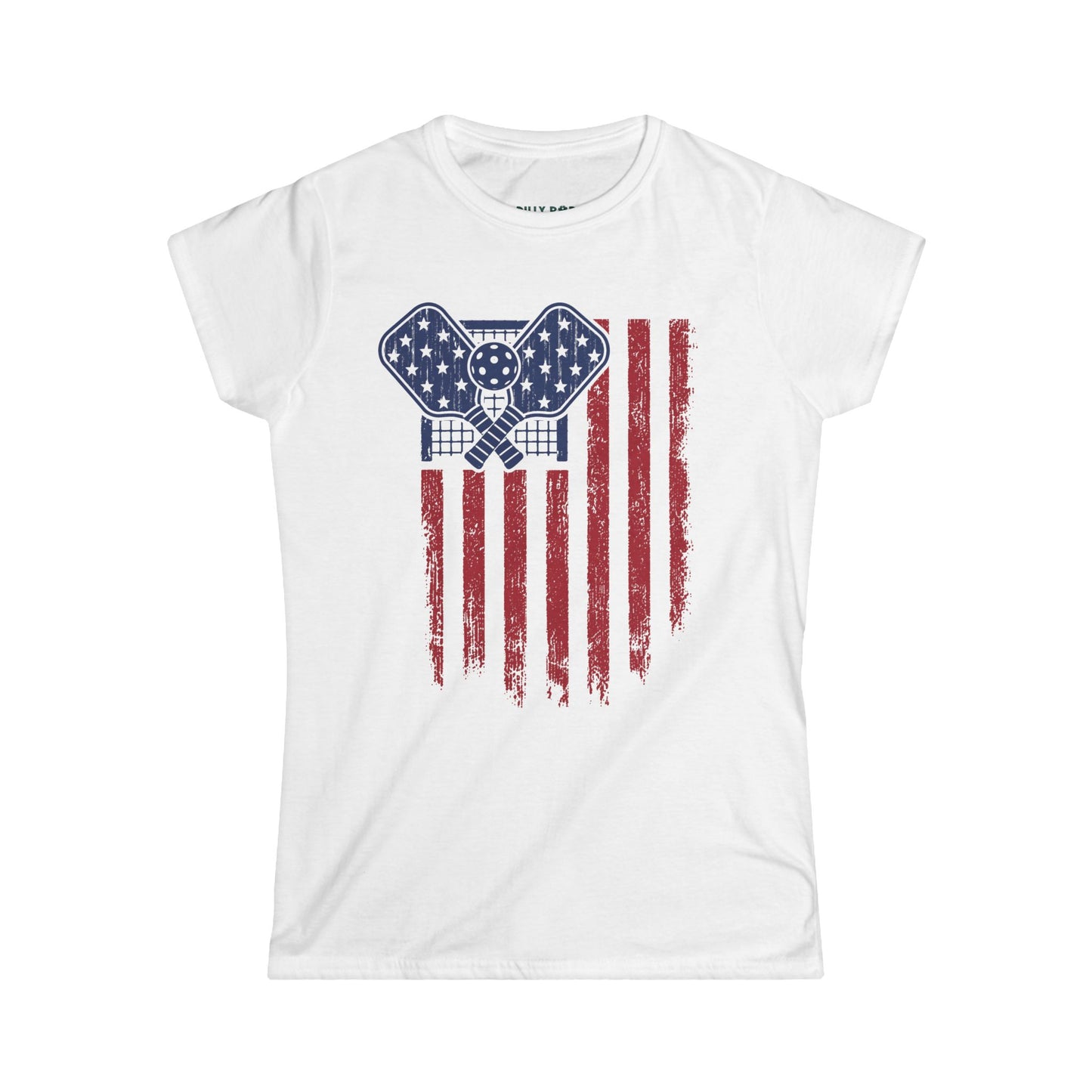 Patriot Pickleball Flag Women's Softstyle Tee