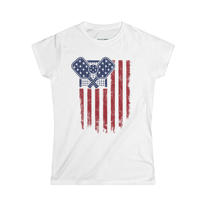 Patriot Pickleball Flag Women's Softstyle Tee
