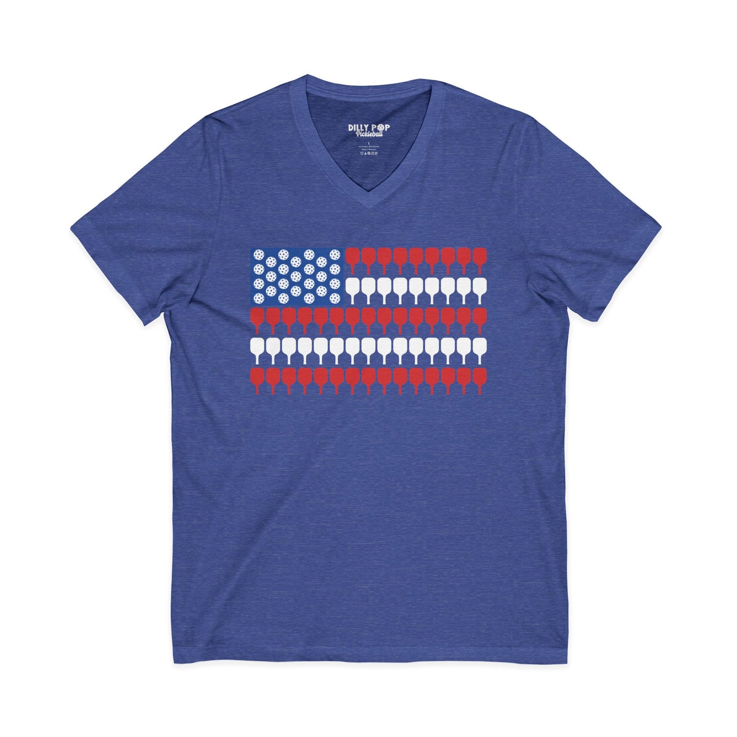 American Pickleball Flag Unisex V-Neck Tee