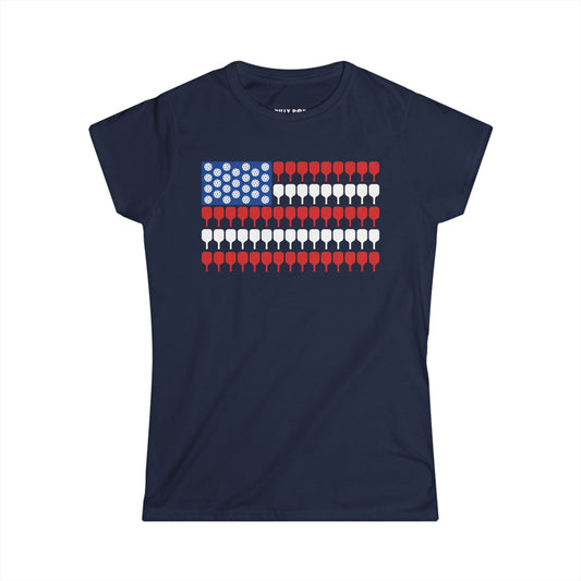 American Pickleball Flag Women's Softstyle Tee