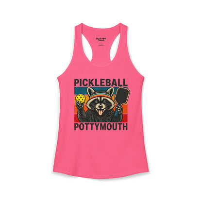 Pickleball Pottymouth Raccoon Racerback Tank