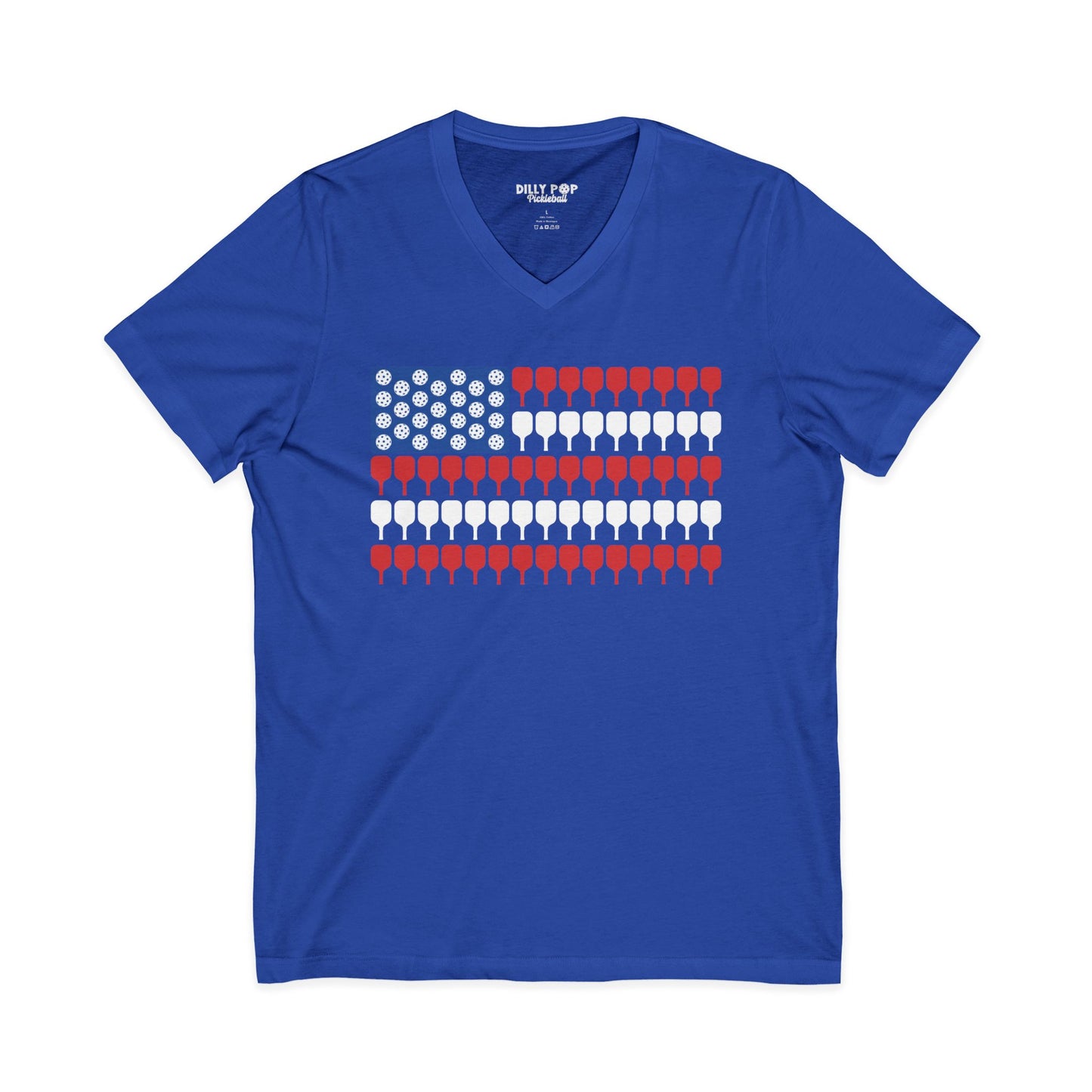American Pickleball Flag Unisex V-Neck Tee