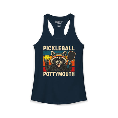 Pickleball Pottymouth Raccoon Racerback Tank