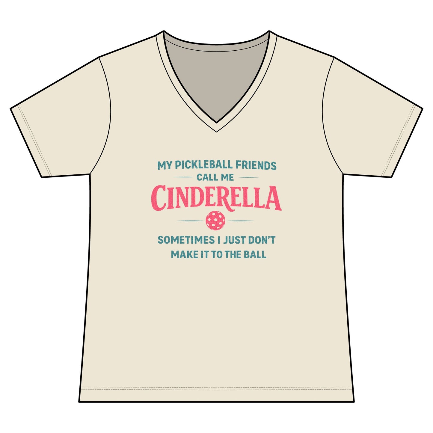 Cinderella Women's Relaxed Jersey Short Sleeve V-Neck Tee