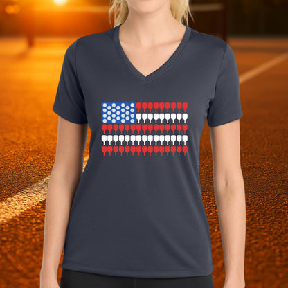 Women's Moisture-Wicking Mesh V-Neck Tee