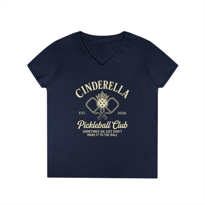 Cinderella Pickleball Club Ladies' V-Neck T-Shirt