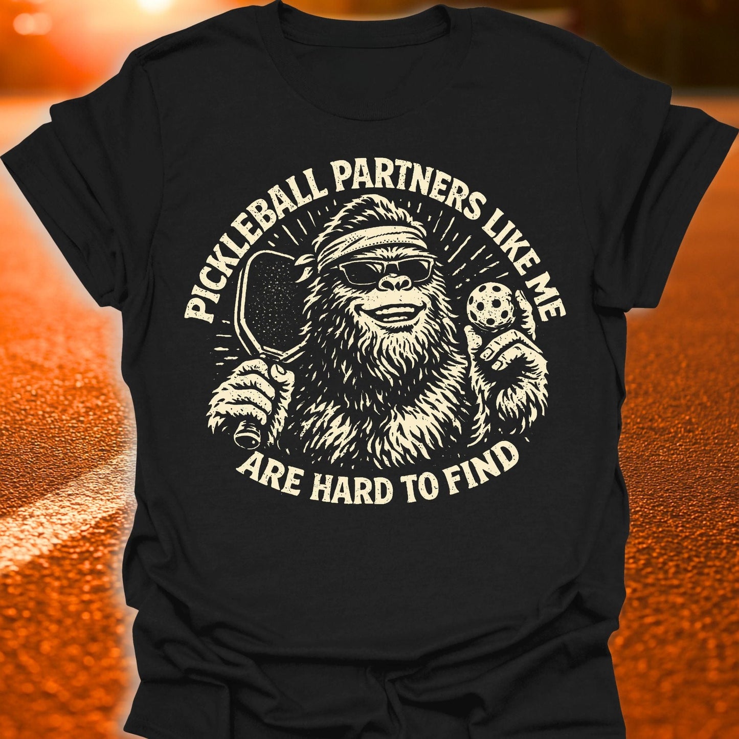 Hard to Find Bigfoot Pickleball T-Shirt