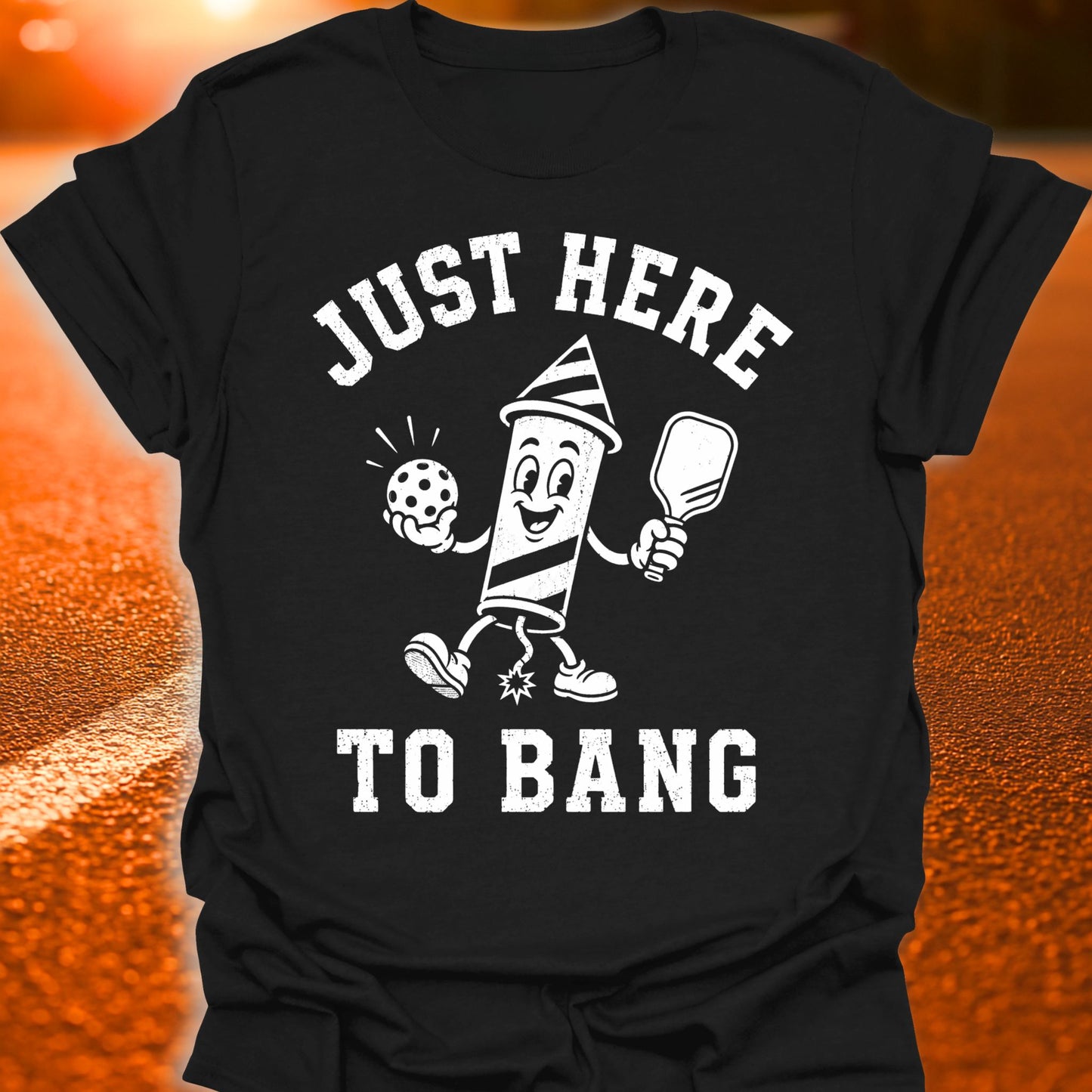 Just Here To Bang Vintage Pickleball T-Shirt