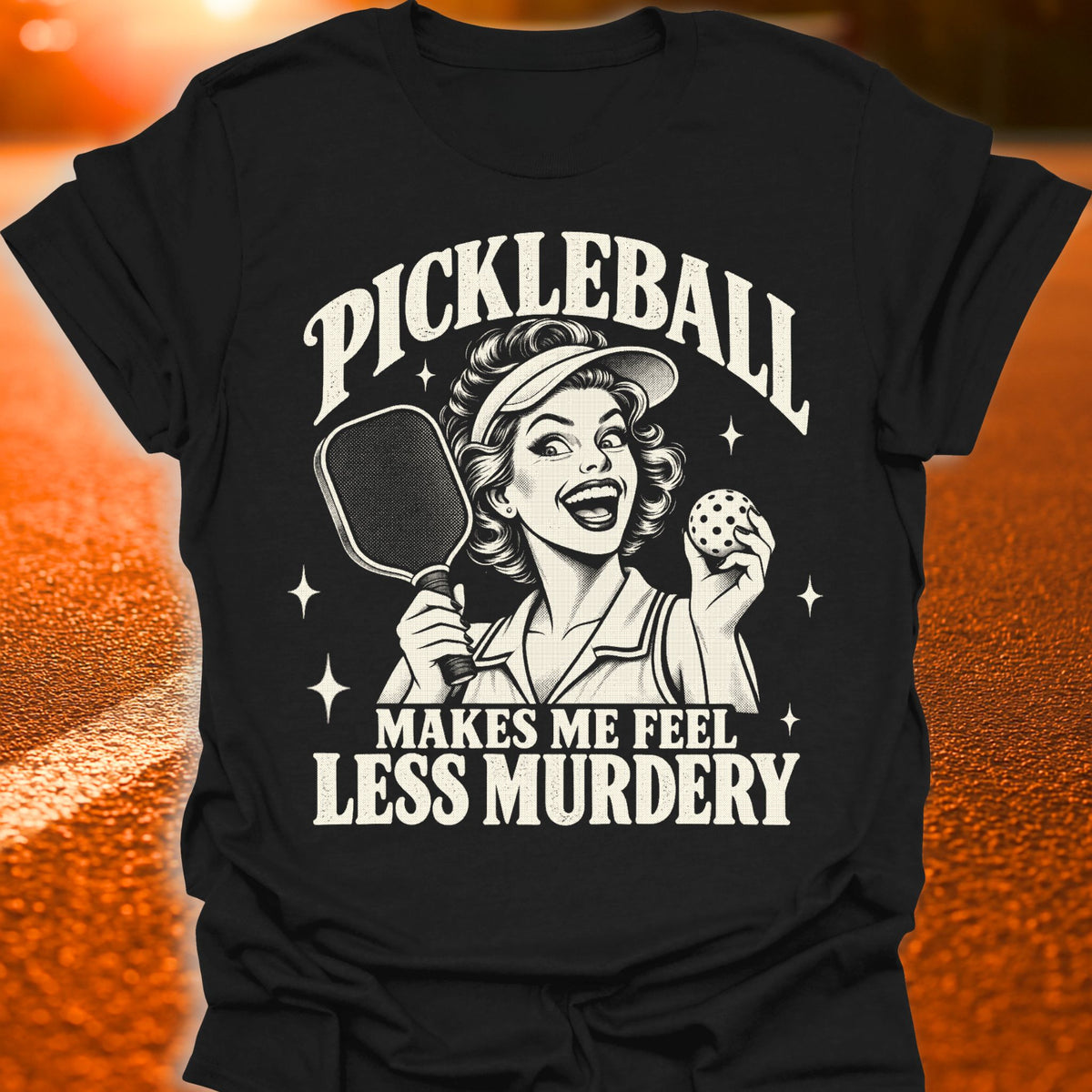 Less Murdery Vintage Pickleball T-Shirt